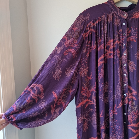 Free People Metallic Blooms Printed Blouse - Picture 4 of 7